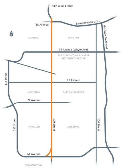 109 Street Streetscape Area Map