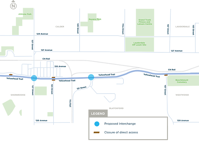 Project Area from St. Albert Trail to 97 Street