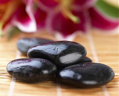 Spa rocks in a personal services centre.
