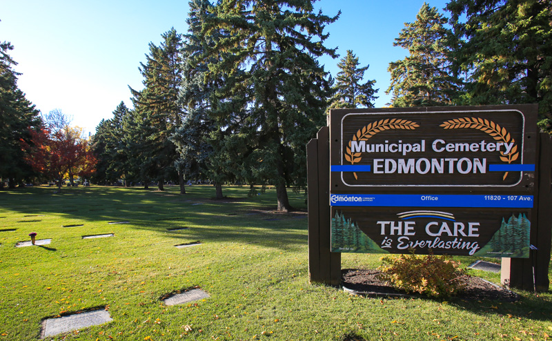 Edmonton Cemetery sign