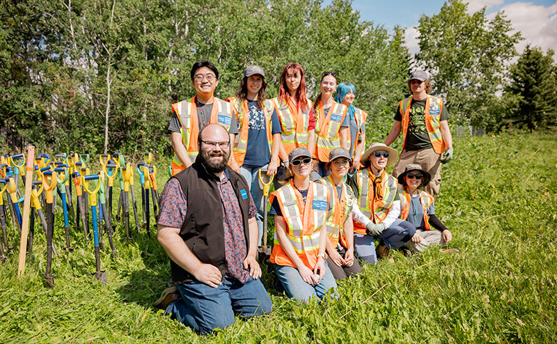 Volunteers planting trees