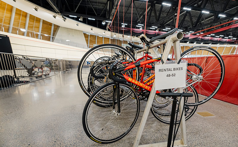 Bike rentals rack (AVA's track bikes)