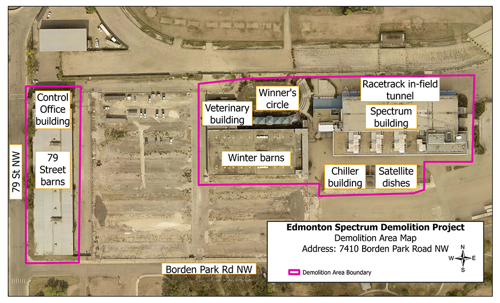 Edmonton Spectrum Demolition Area Map