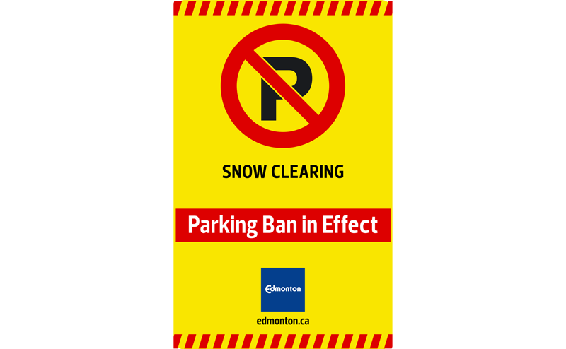 Yellow No Parking sign