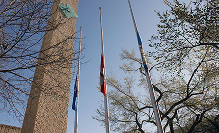 Flags at half mast