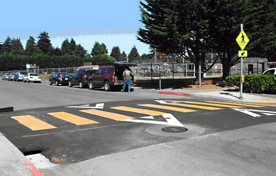 Raised crosswalk in Calgary photo