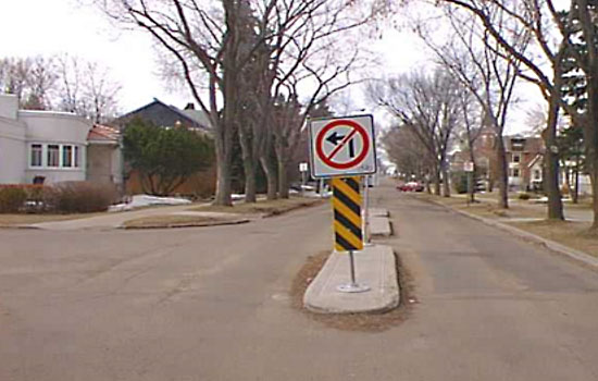 Raised median island photo