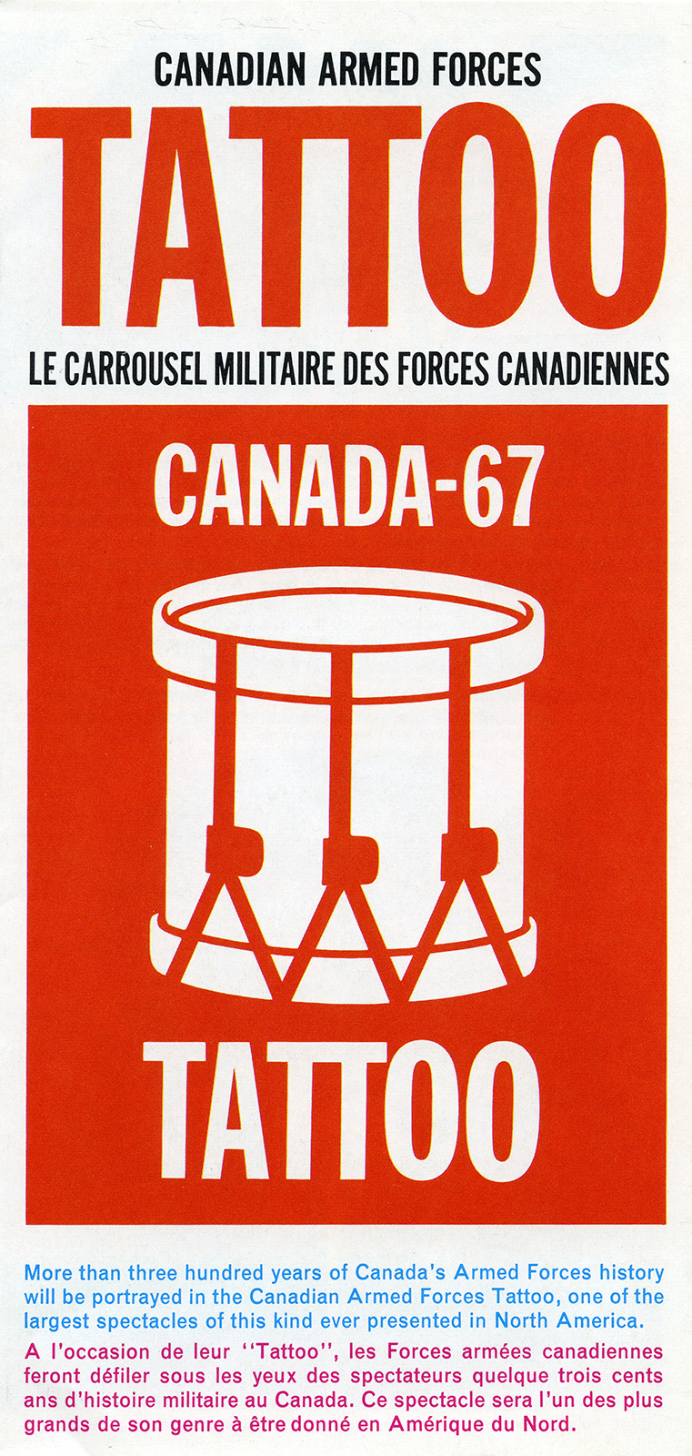 The cover of a brochure about the Canadian Armed Forces Tattoo.