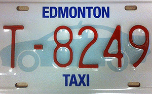 Standard City of Edmonton Taxi Plate
