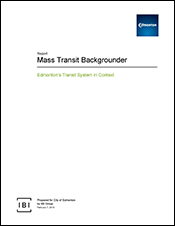 Cover of City Plan-Mass Transit Backgrounder document.