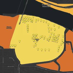 Screenshot of the Parks Lighting Map