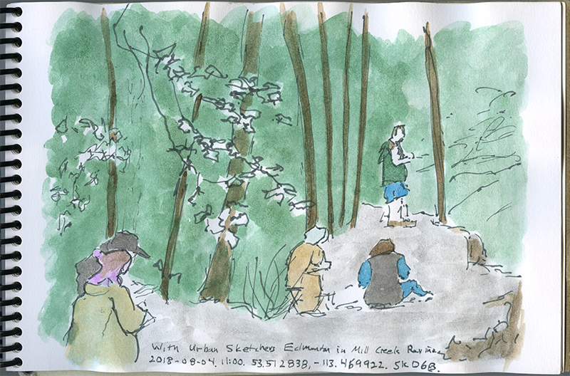 Sketchers in Mill Creek Ravine by Terry Elrod