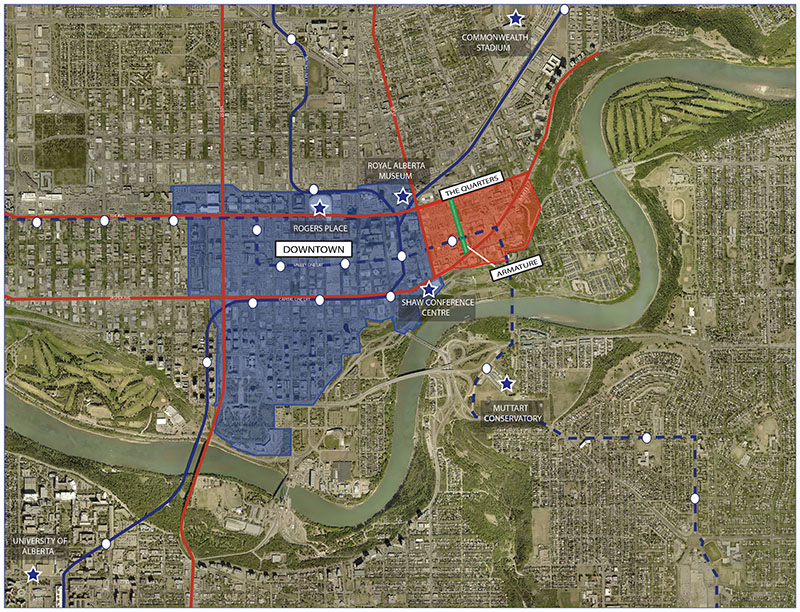 The Quarters Downtown boundary map