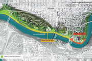 A map showing the Touch the Water/North Shore Promenade location