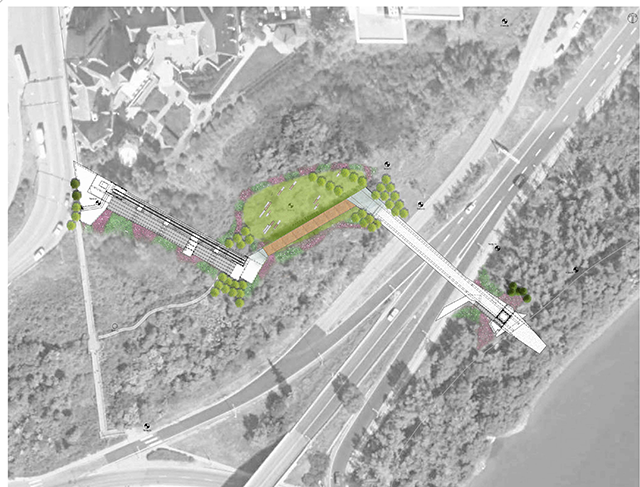 Aerial map of the funicular area