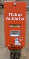 A ticket validating machine