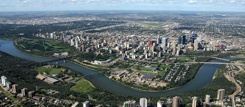 aerial view of Edmonton