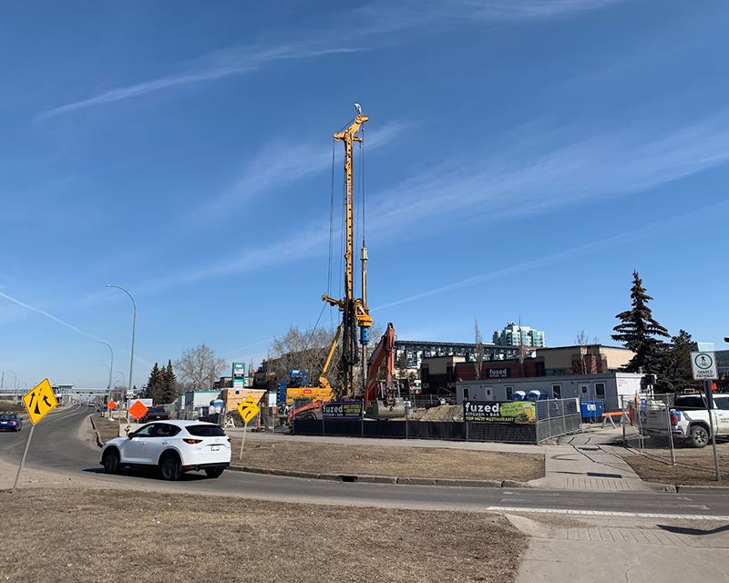Early works construction at 111 Street and 23 Avenue