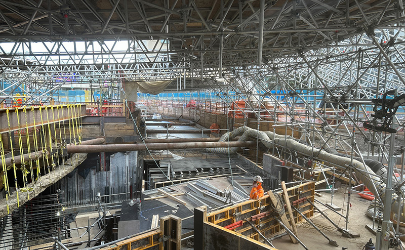 103A Ave 99 Street Pedway formwork and hoarding