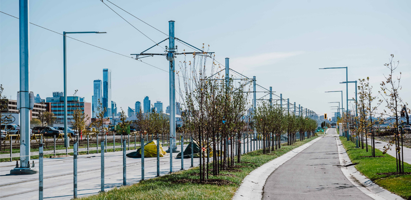 Shared-use path along the LRT corridor 