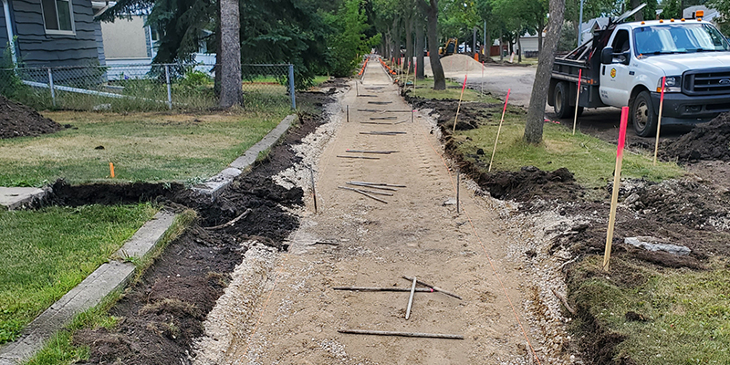 Sidewalk under repair