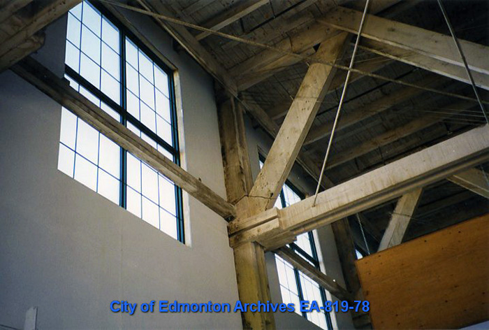 Close up of trusses in Hangar 14