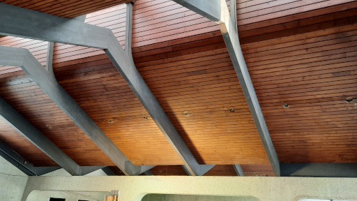 Interior roofline in the Main Pavilion before interior ceiling restoration