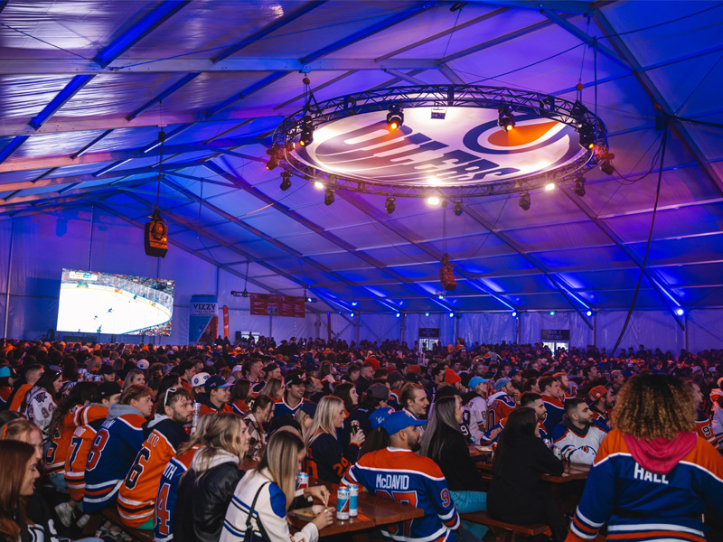 inside the oilers tent