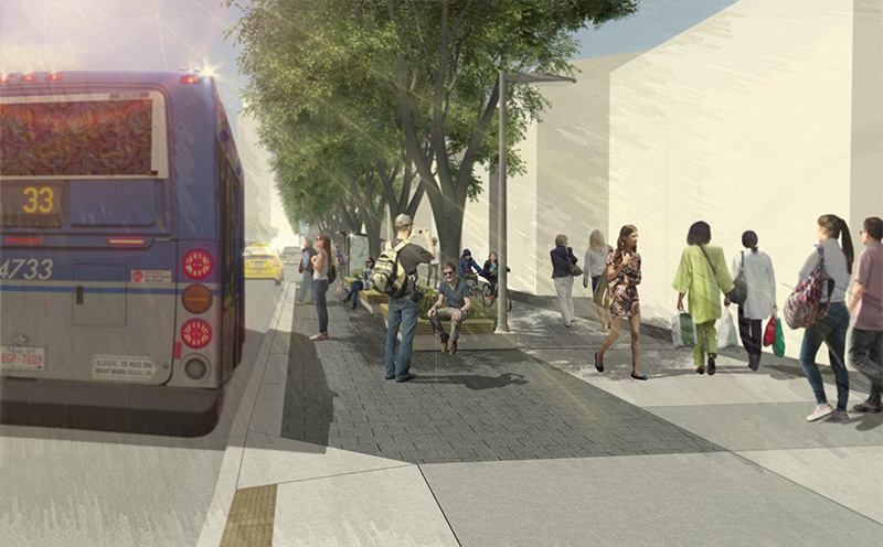 Jasper Avenue: Rendering of a typical transit stop