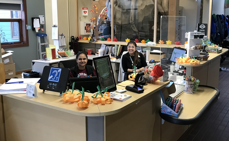 Guest services desk at JJNC.