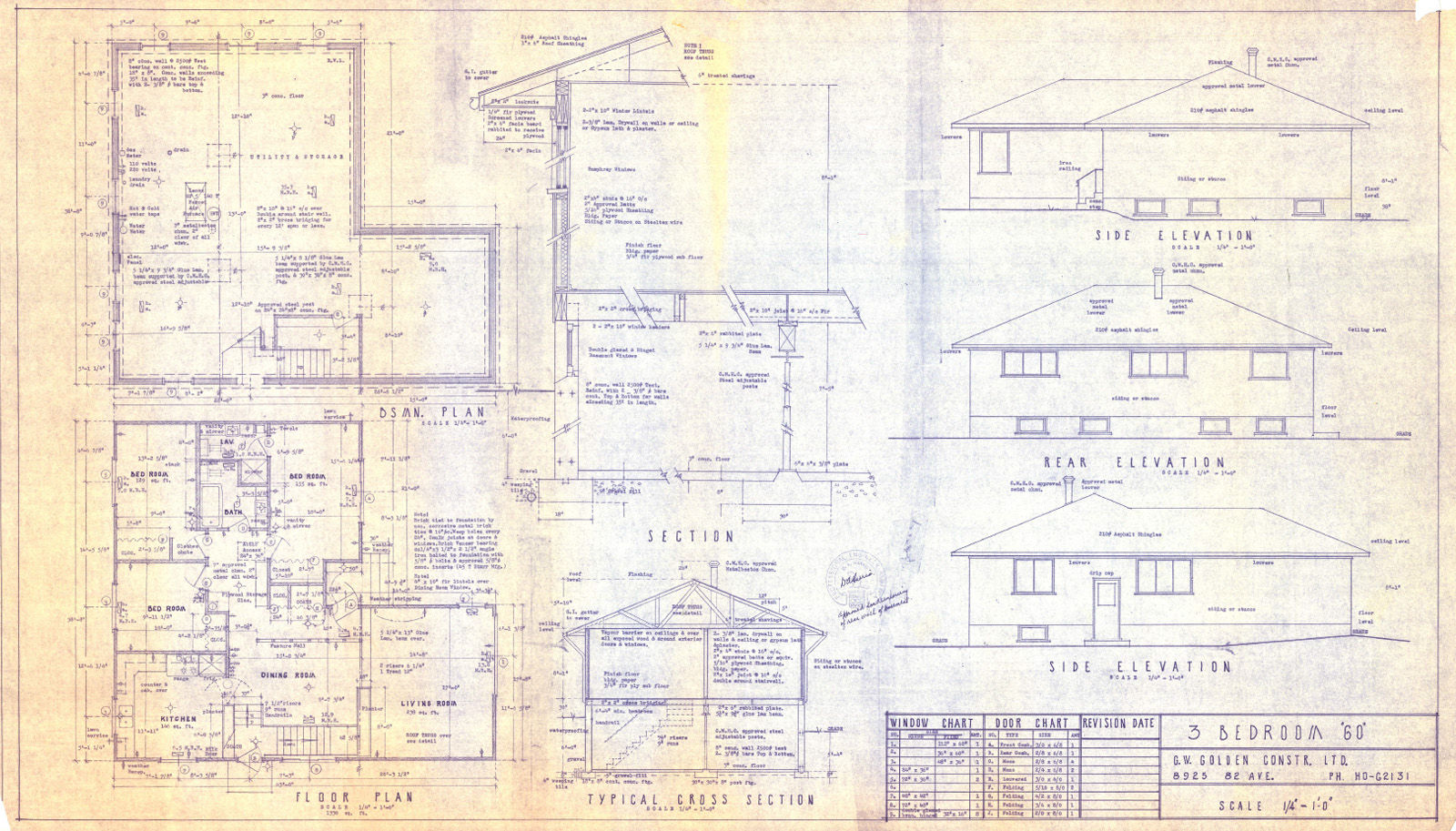 3 Bedroom '60' blueprints
