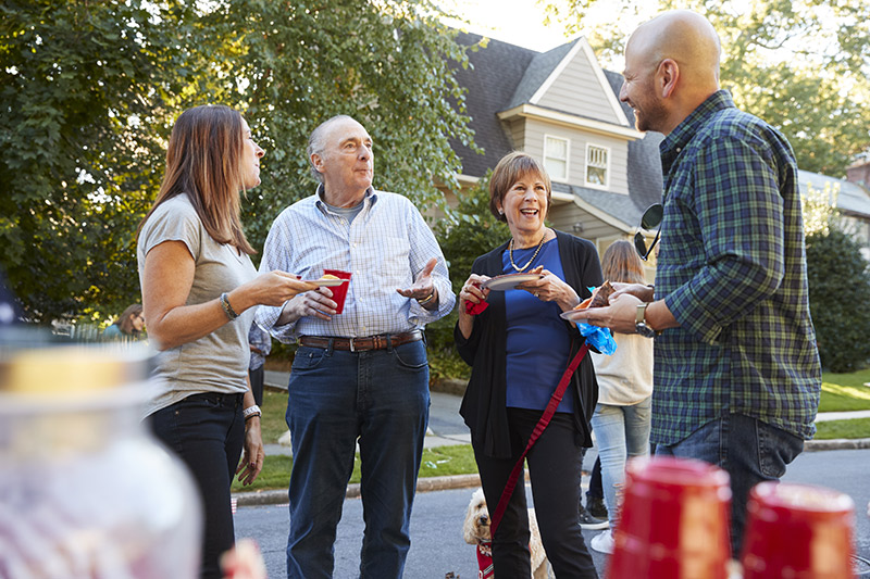 people socializing with each other