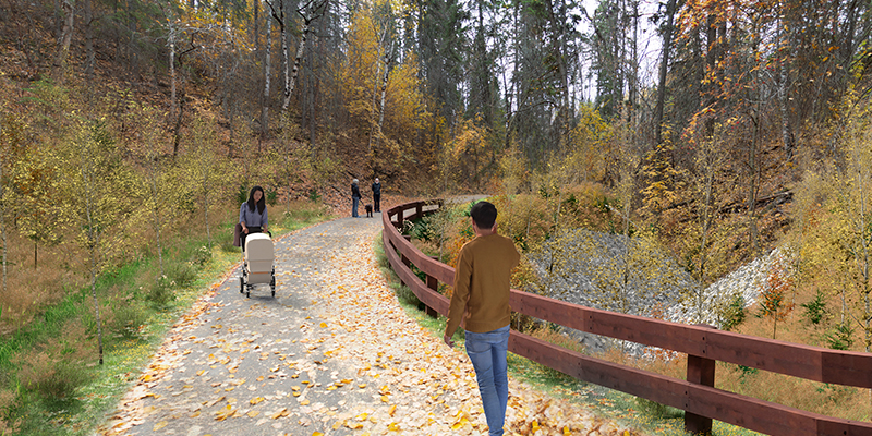 Ramsay Ravine Middle Trail Repair  - View South