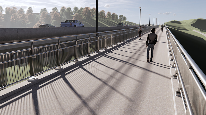 Rendering of the new Rainbow Valley Pedestrian/Cyclist Bridge