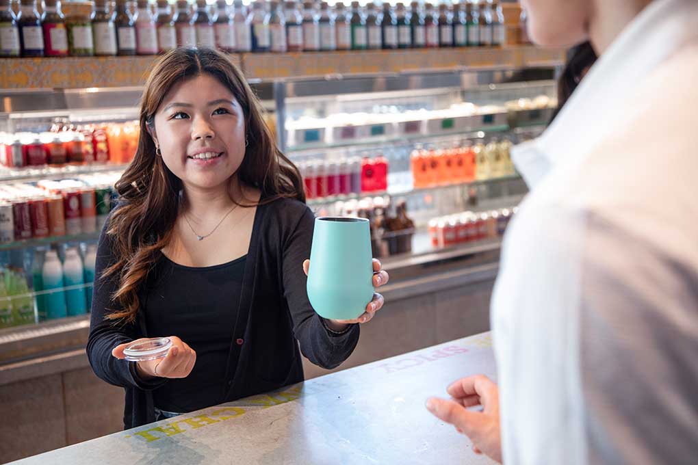 woman with cup