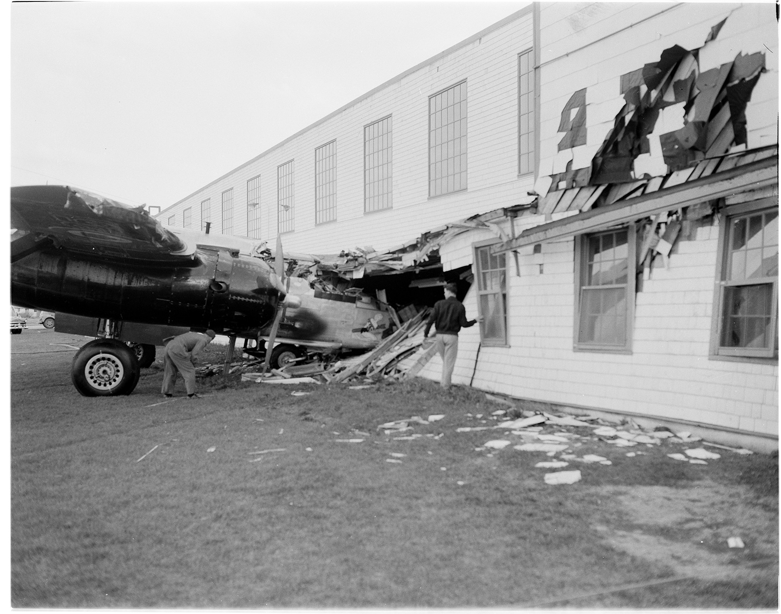 Plane taxied into Hangar 14