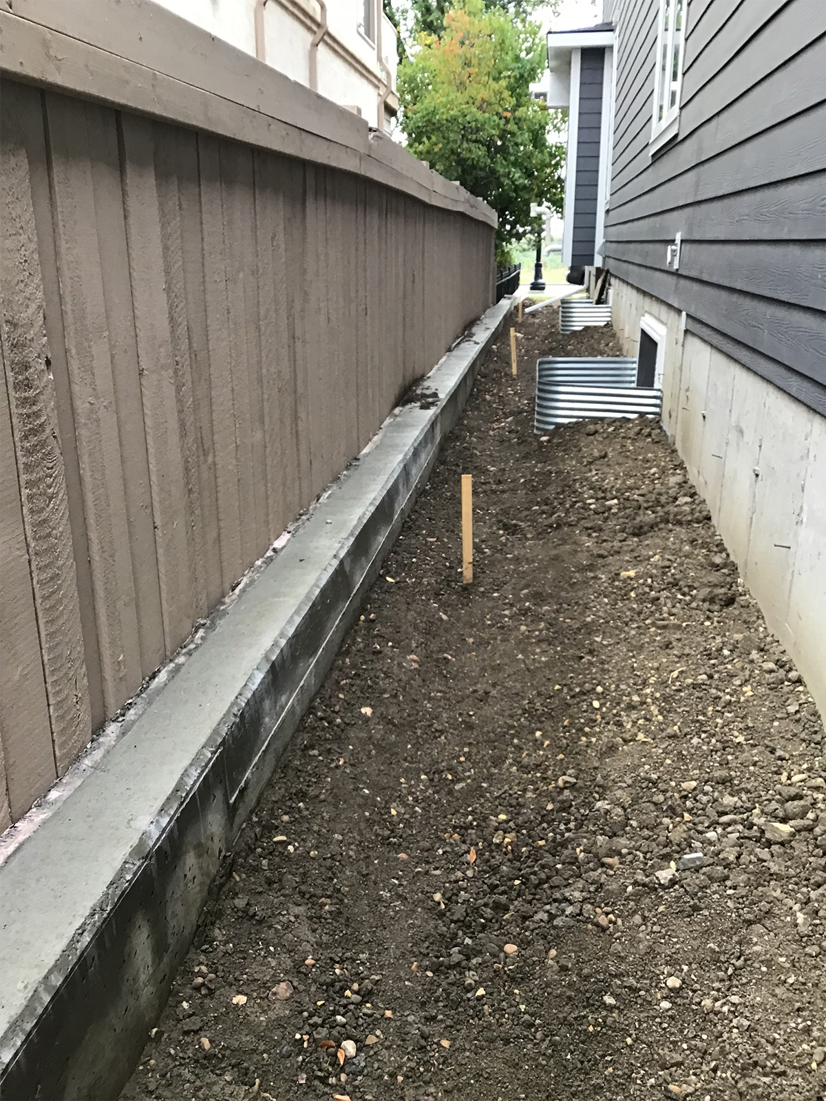 Concrete Retaining wall within private property
