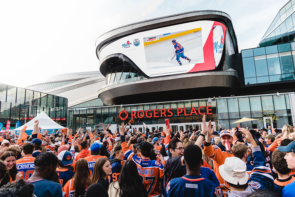 spectators at rogers place arena