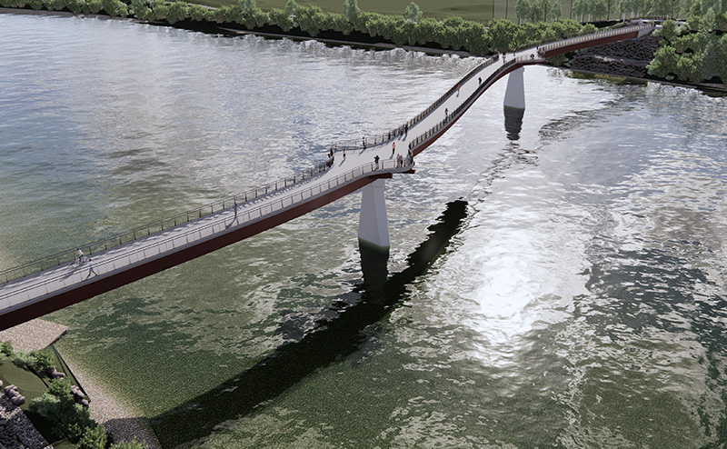 Rendering of the Edmonton - Strathcona County Footbridge