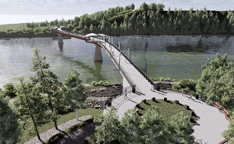 Rendering of the Edmonton - Strathcona County Footbridge