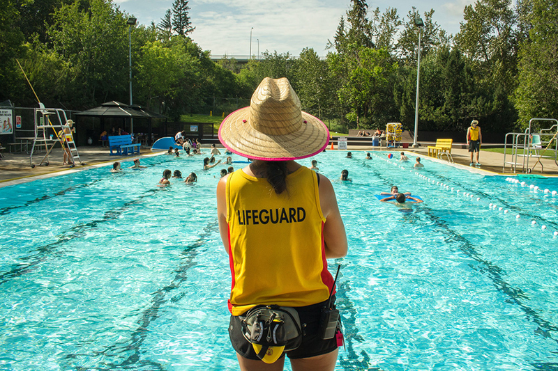 A lifeguard at Mill Creek Pool.