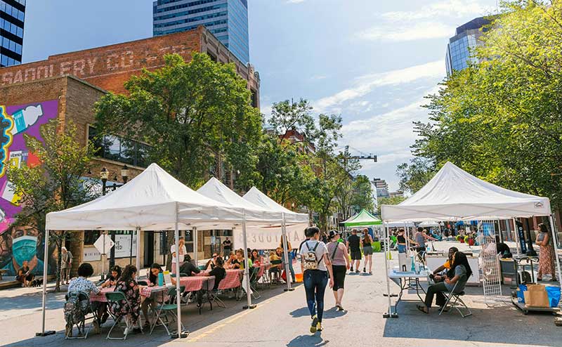 On-street Market in Downtown Edmonton