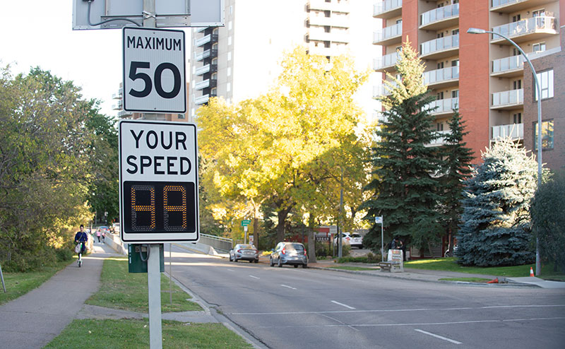 Speed Check sign in a 50km per hour zone