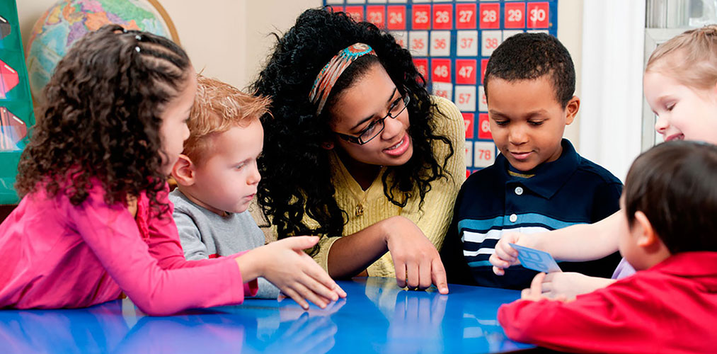 children with teacher