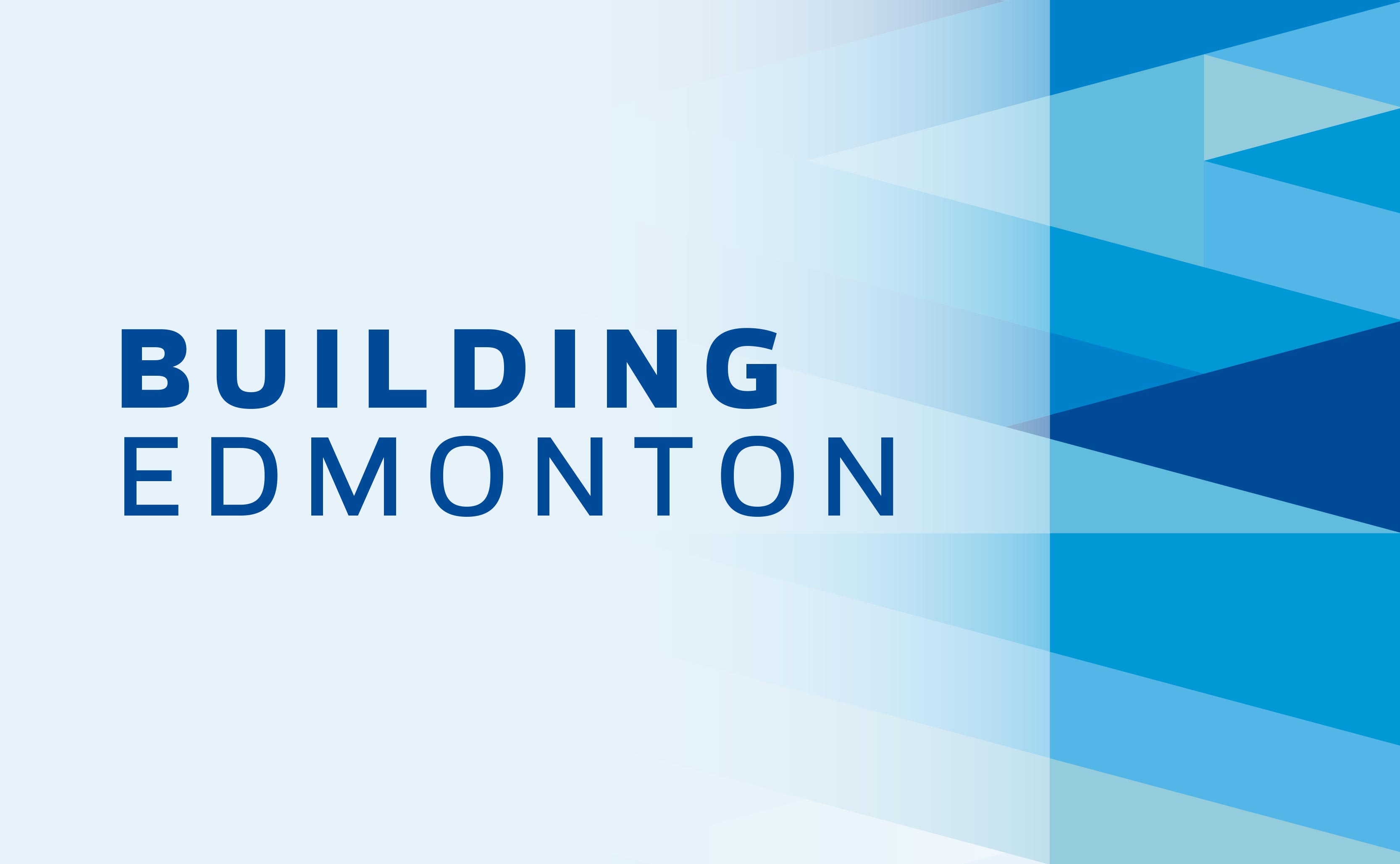 Graphic image with "Building Edmonton" as text 