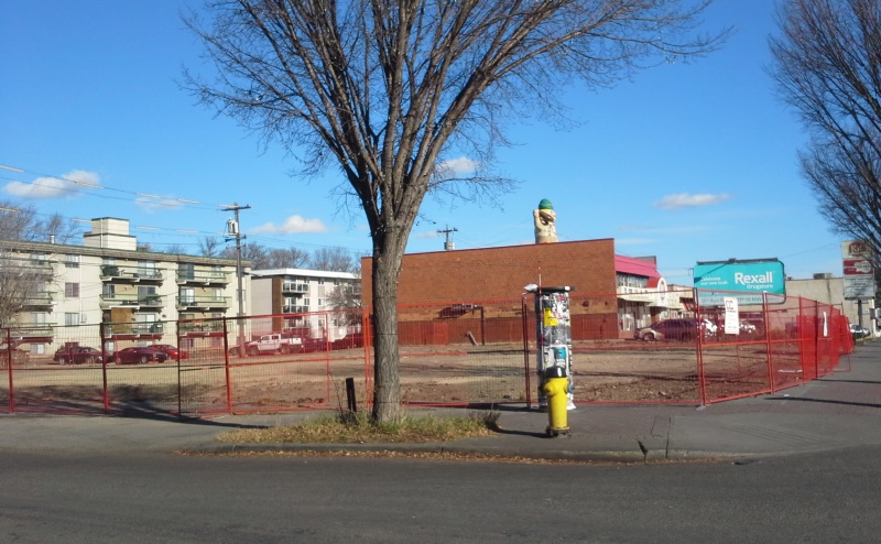 Photo of a fenced off brownfield site.