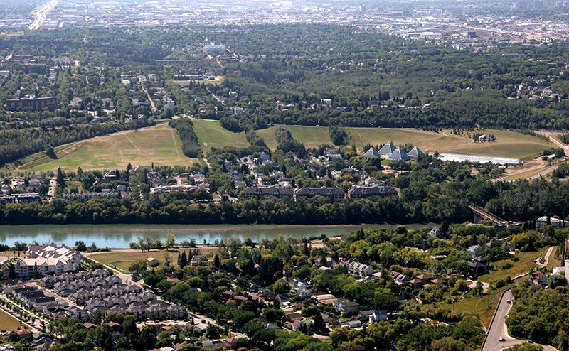 A aerial photo of Gallagher Park