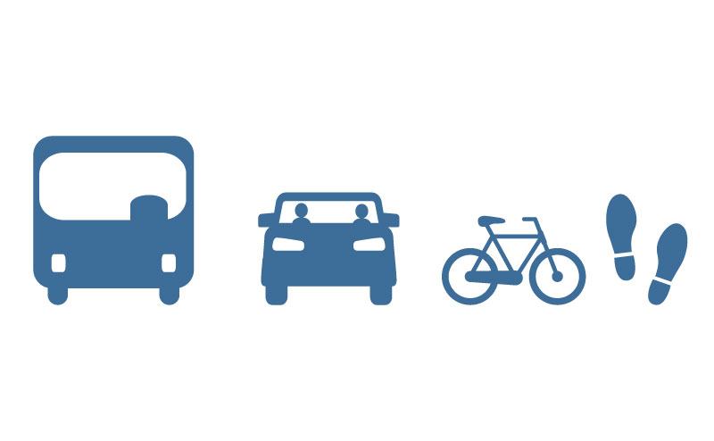 Graphic showing modes of transportation