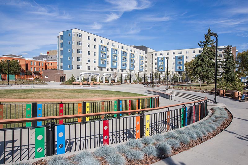 A colorful park walkway