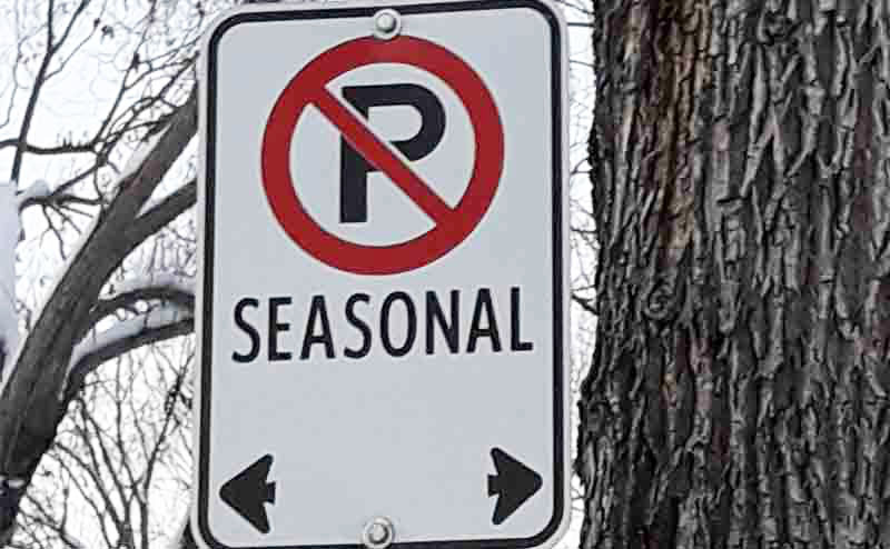 Seasonal Parking Ban Sign